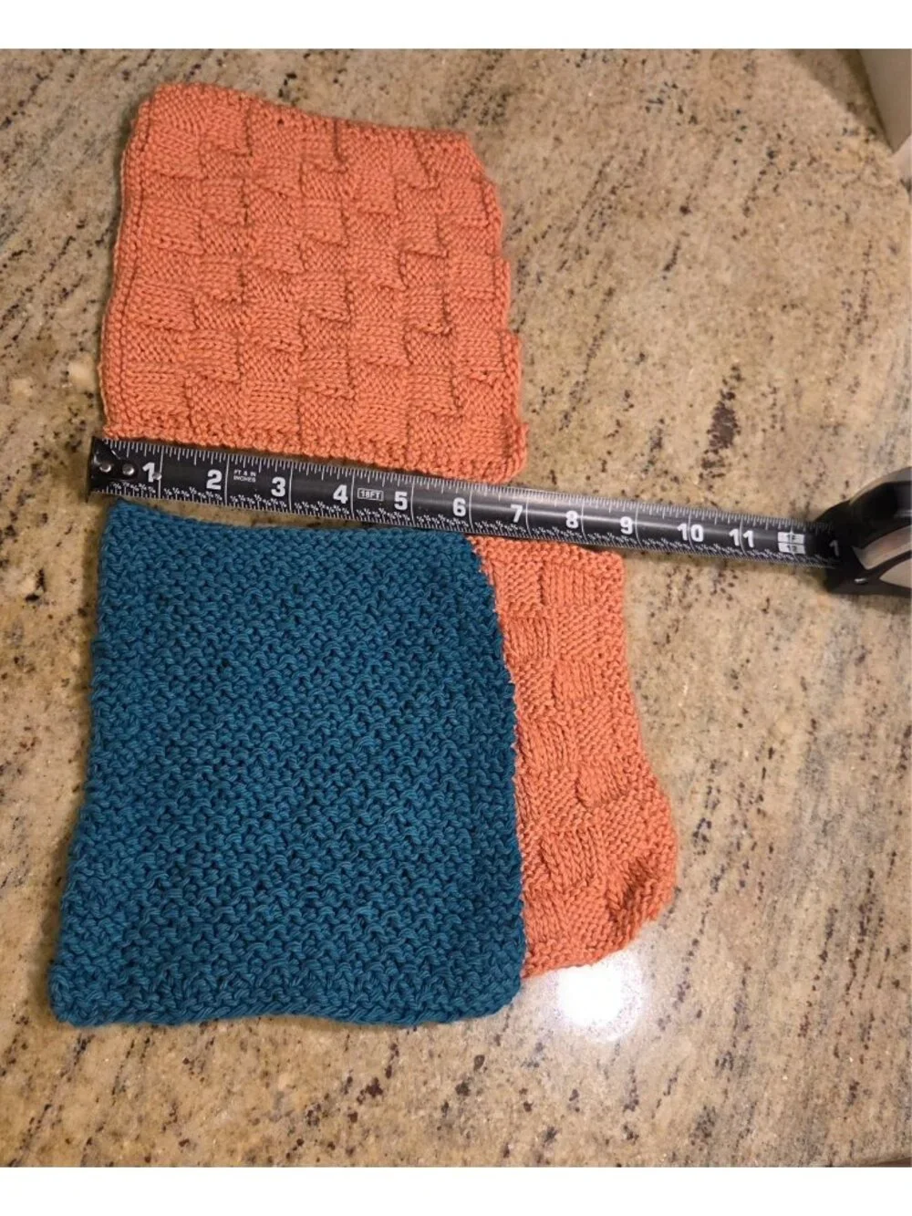 Lot of 3 Florida Colors Miami Teal Orange 100% Cotton Dishclothes Dolphins Knit